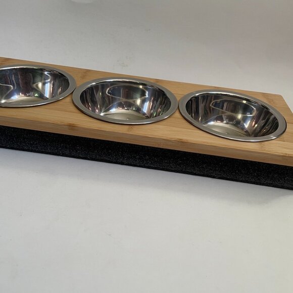 3-Bowl Stainless Steel & Bamboo Stand Set - Picture 9 of 9